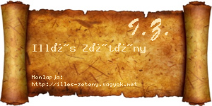 Illés Zétény névjegykártya